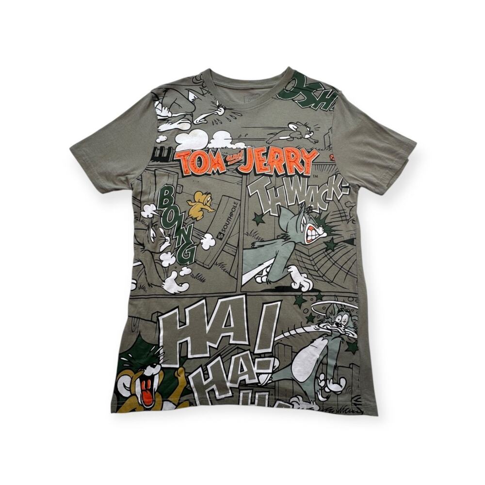 Southpole Grey Crew Neck Short Sleeve Cotton‎ Men All Seasons T-Shirt M